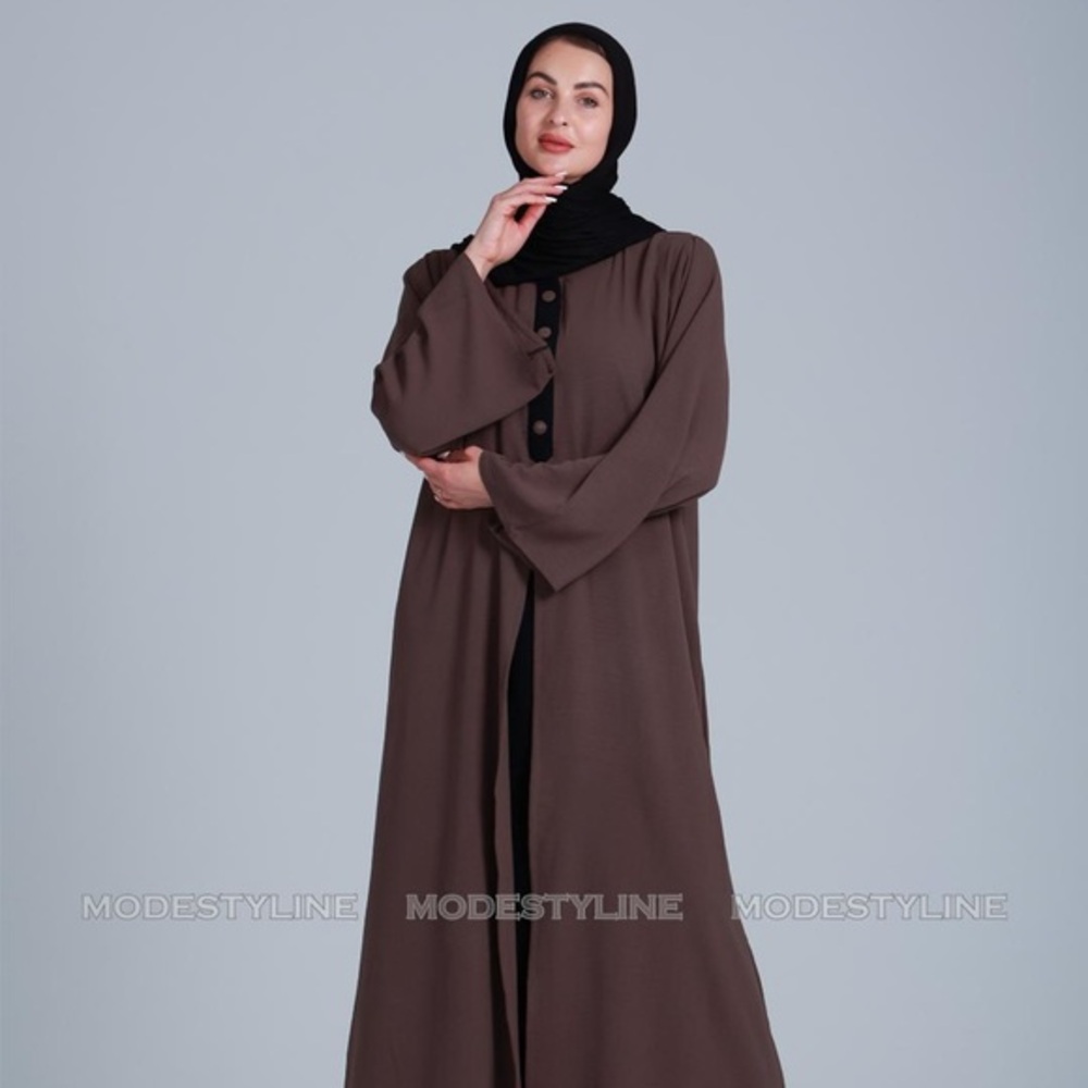 Cascading elegance split front abaya Islamic jilbab Muslim dress